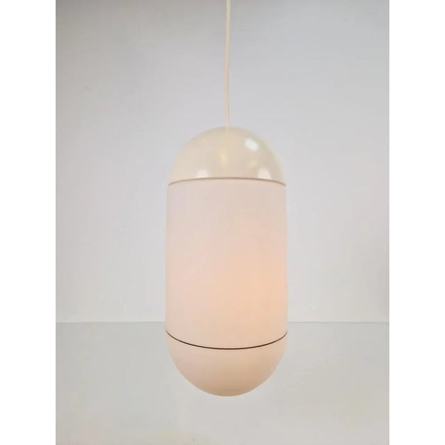 Mid-Century Modern Vintage Pill Pendant Lamp in Milk Glass from Peill & Putzler, Germany, 1960s For Sale - Image 3 of 17