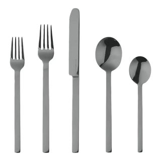 Mepra Stile 5-Piece Flatware Set, Oro Black For Sale