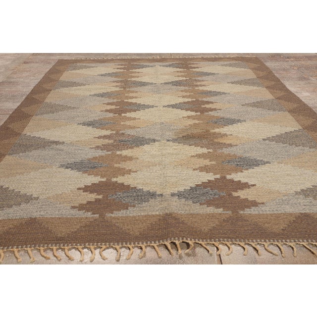 Vintage Swedish Rollakan Rug, 05'07 X 08'01 For Sale - Image 10 of 11