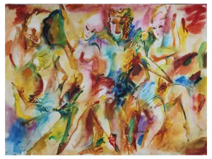 Malda Muizule, Dances, Watercolor on Paper