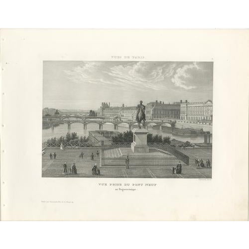 Black Paris Views: Palais Royal, Bourse, 1855, Engravings, Set of 6 For Sale - Image 8 of 11
