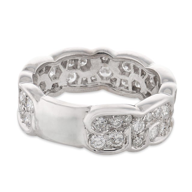 Marina B Contemporary 1.10 Carat Diamond 18k White Gold Ring, Size 6.75 For Sale - Image 4 of 6