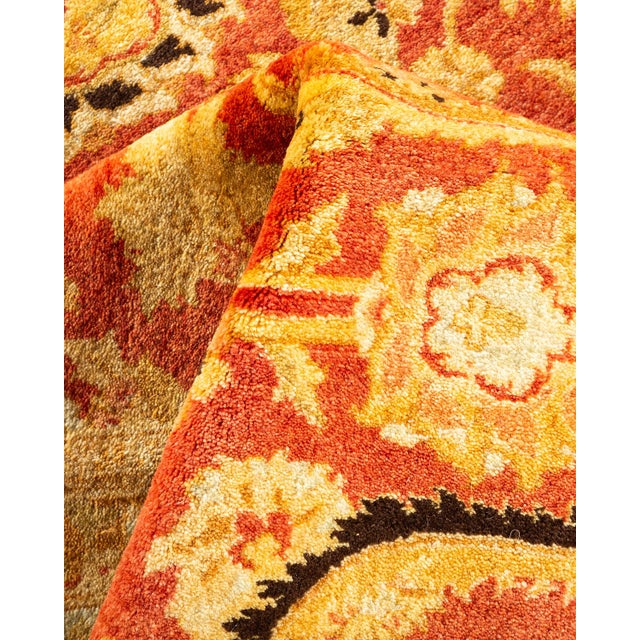 Textile Mogul, One-of-a-Kind Hand-Knotted Area Rug in Orange, 6' 3" x 8' 10" For Sale - Image 7 of 8