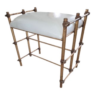 Maitland Smith Gilt Metal Bench For Sale