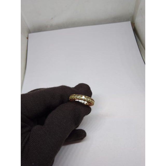 Natural 18k Gold Olive Green Sapphire Halo Ring With 5.92ct, New For Sale - Image 4 of 8