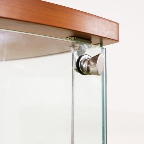 Corner Display Cabinet in Glass and Wood with Triangular Base by Tonin Casa For Sale - Image 3 of 8