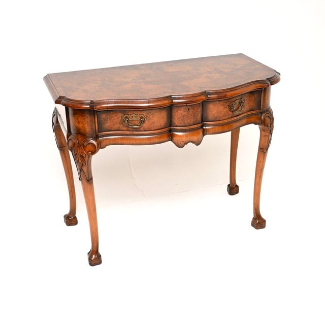 Antique Burr Walnut Console Table by Beresford and Hicks, 1920 For Sale - Image 11 of 11