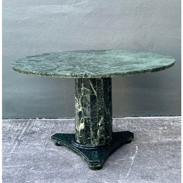 Late 20th Century Vintage Green Marble Pedestal Table For Sale - Image 5 of 12