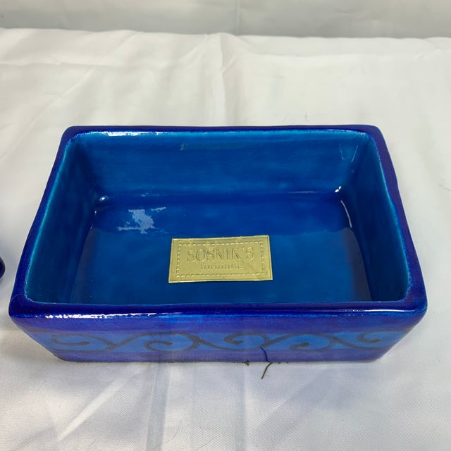 Rimini Blue Bittosi Floral Motif Trinket Box Made in Italy C. 1960s by Mario Bellini For Sale In Chicago - Image 6 of 8
