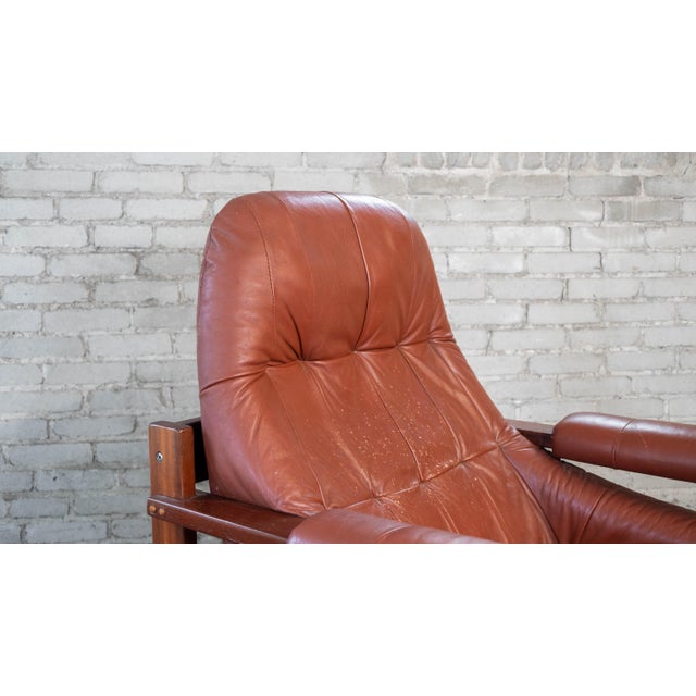 Mid-Century Modern Vintage Percival Lafer Mp-163 Earth Chair & Ottoman For Sale - Image 3 of 18