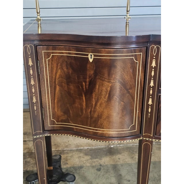 Late 20th Century Late 20th Century Stickley Mahogany Federal Style Sideboard Buffet W Brass Gallery Rail For Sale - Image 5 of 12