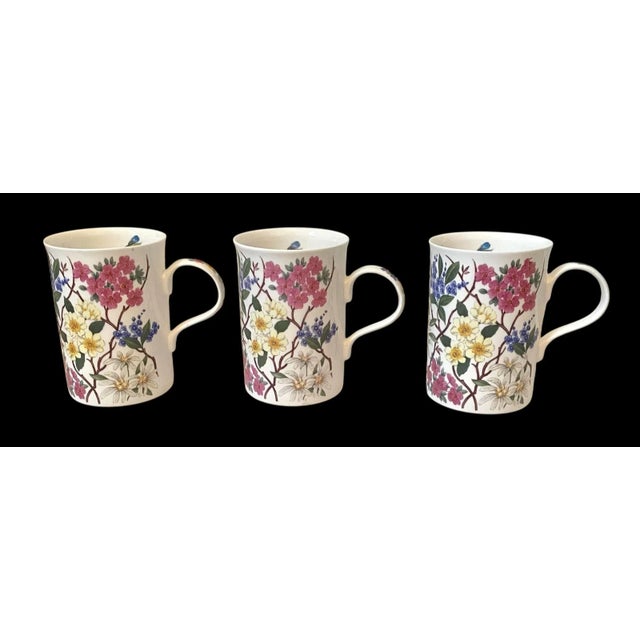 Shabby Chic Vintage Royal Osborne Alpine Chintz Fine Bone China Mug Cup Set of 6. 12 Oz Uk For Sale - Image 3 of 8