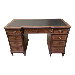 Antique Art Nouveau Desk with Bronze Decorations, 1900 For Sale