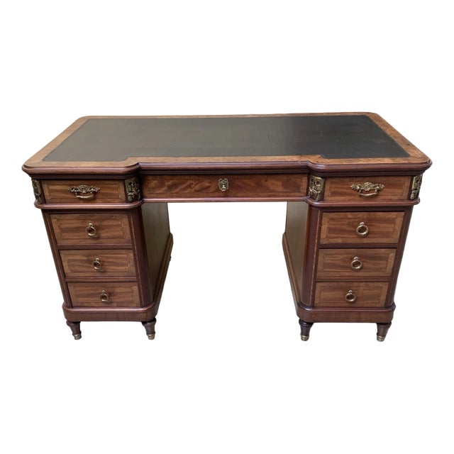 Antique Art Nouveau Desk with Bronze Decorations, 1900 For Sale
