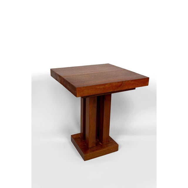Art Deco Modernist Oak Pedestal Table, France, 1930s For Sale - Image 6 of 9