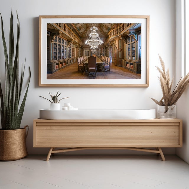 Contemporary Red Cross Library in Lisbon, Portugal 40x60 For Sale - Image 3 of 7