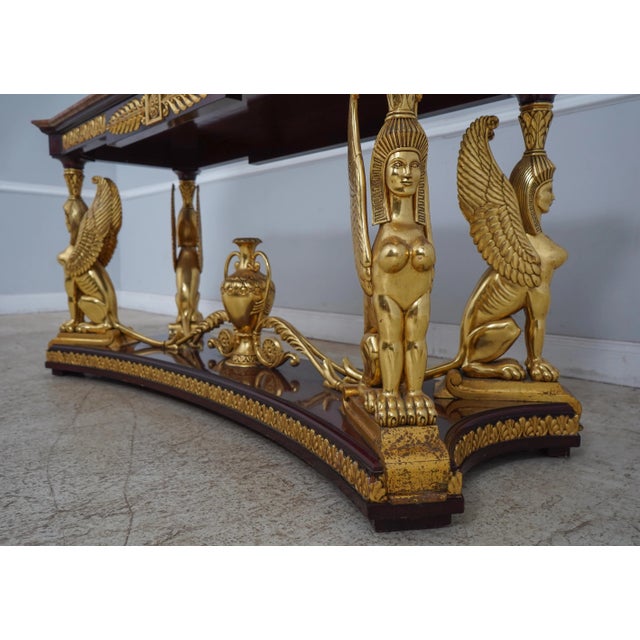 French Empire Full Winged Sphinx Marble Top Console For Sale - Image 9 of 12