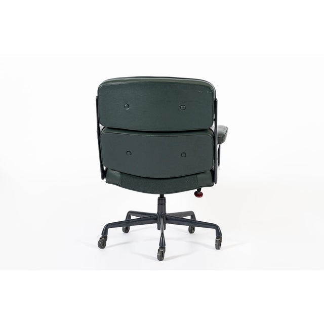 1990s Green Leather Time Life Office Chair by Eames for Herman Miller 1996 For Sale - Image 5 of 14