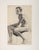 An original art deco era figure study of a seated male nude by by Anne Neumark. Charcoal on paper presented matted and in...