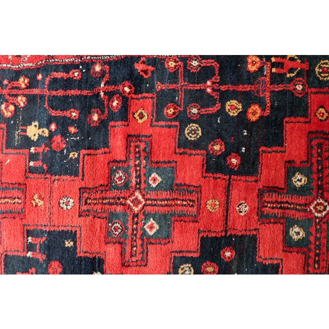 1930s, Handmade Antique Persian Hamadan Rug 4.6' X 6.7' For Sale - Image 10 of 10