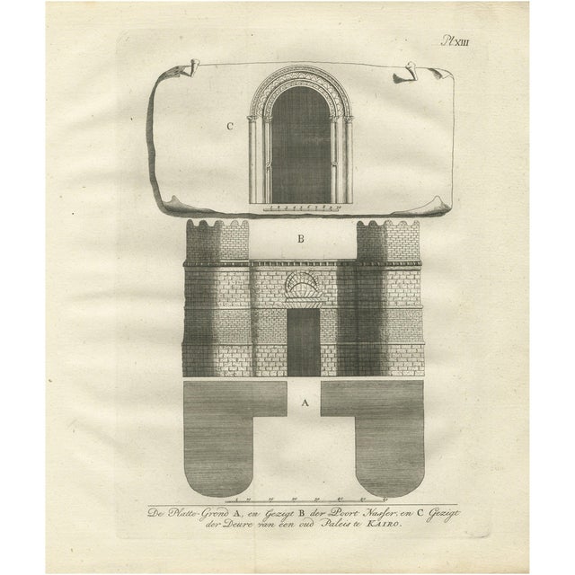 Gate and Door of an Ancient Palace in Cairo Architectural Study, 1776, Paper For Sale
