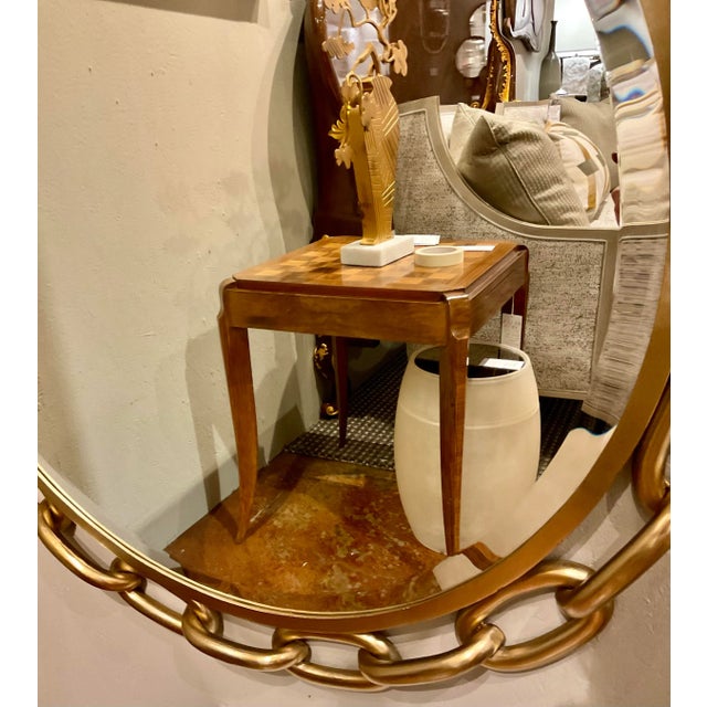 Modern Global Views Industrial Modern Brass Linked Wall Mirror For Sale - Image 3 of 5