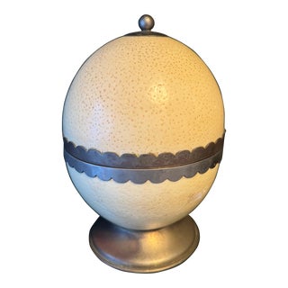 Vintage Italian Ostrich Egg Lighter For Sale