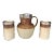 Antique English Doulton Salt Glaze Pitcher and Tankard Set With Silver Hallmarks- 3 Pieces For Sale
