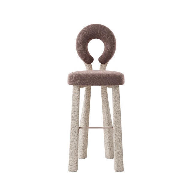 Mary Bar Chair with Upholstered Legs by Ottiu For Sale - Image 12 of 18