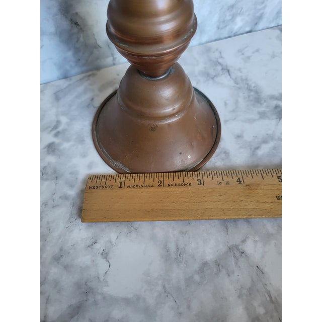 1950s Dutch Copper Pedastal Snotneus Whale Oil Lamp For Sale - Image 13 of 15
