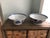 Ceramic Large Vintage Chinoiserie Blue and White Bowls a Pair For Sale - Image 7 of 12