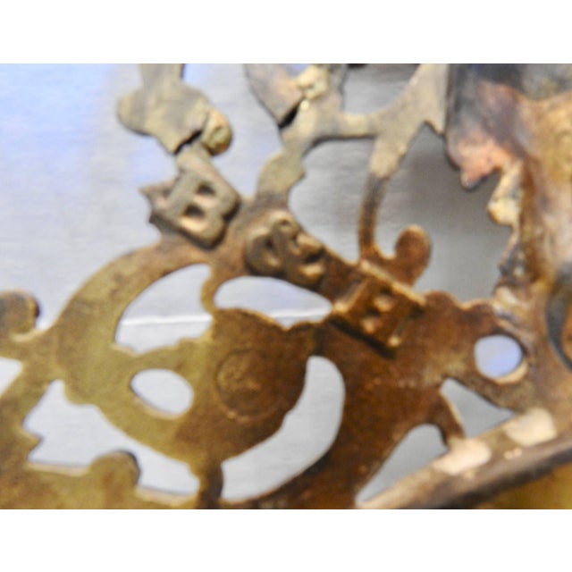 Bradley & Hubbard Co. Brass Beveled Mirror With Sconces For Sale - Image 10 of 11