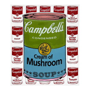 Steve Kaufman, Campbell's Cream of Mushroom (Stretched Unique Oil Painted Canvas)