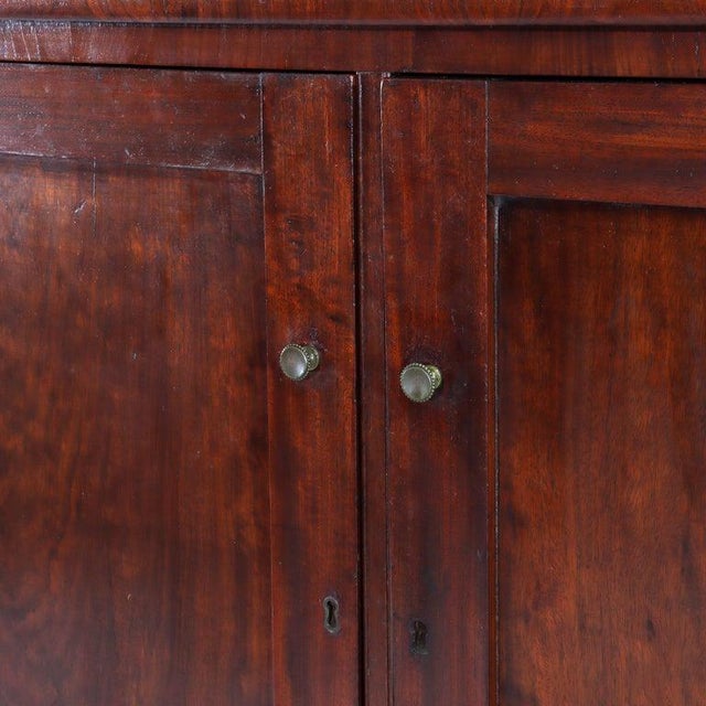 Wood Oversized Antique Sheraton Flame Mahogany Step Back Cupboard C1830 For Sale - Image 7 of 18