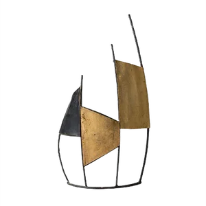 Leather and Metal Sculpture by Fred Leyman