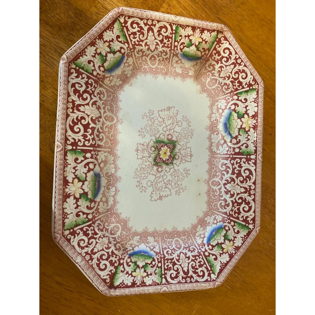 Antique mid 1800’s Ironstone transferware platter made by Frances Morley of Staffordshire (stamped on the back), England,...