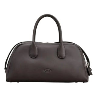 2025 Tod's Bauletto Leather Top Handle Shoulder Handbag Piccolo Palissandro For Sale