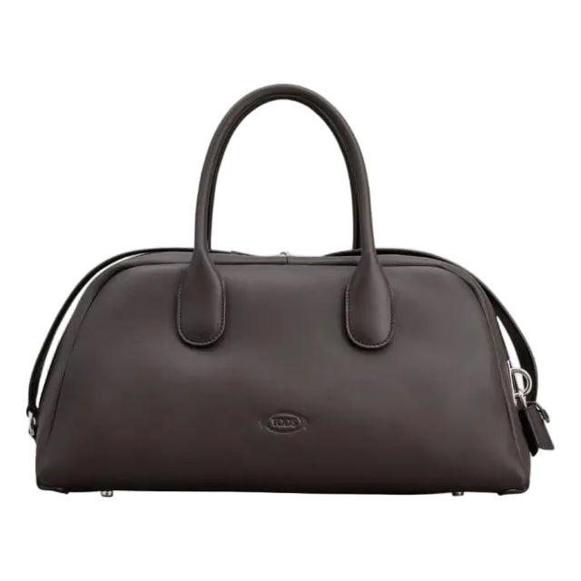 2025 Tod's Bauletto Leather Top Handle Shoulder Handbag Piccolo Palissandro For Sale