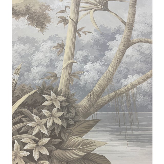 Tropical Views , Tropical Scenery, Hand-Painted Panoramic Wallpaper For Sale - Image 6 of 9