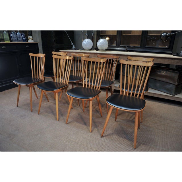 Wood Vintage French Bistro Chairs from Baumann, 1960s, Set of 4 For Sale - Image 7 of 9