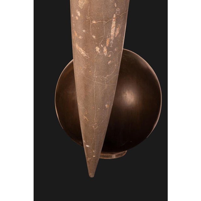 Contemporary Silvestrin Amphora in Jurassic Fossil Stone by Nerinea For Sale - Image 3 of 7
