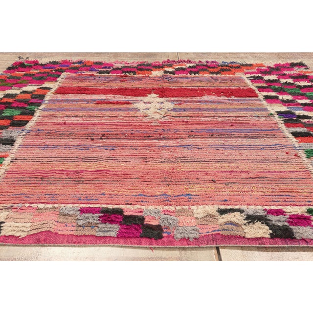 Vintage Azilal Boucherouite Moroccan Rug, 06'00 X 06'03 For Sale - Image 9 of 10