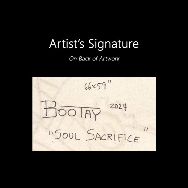 Soul Sacrifice - Abstract Large Organic Shape Original Artwork on Canvas by Rue Bootay For Sale - Image 9 of 9