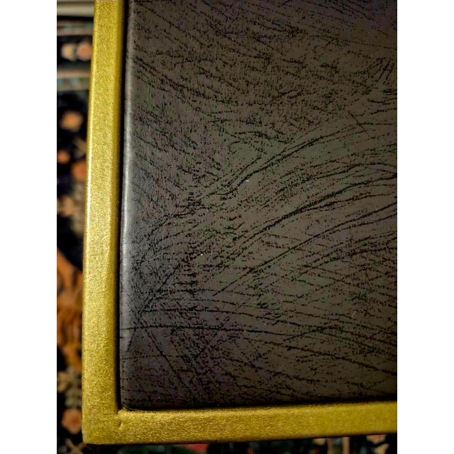 Italian Simone Albani "Soho" Italian Modern Gold & Genuine Leather Side Table For Sale - Image 3 of 7