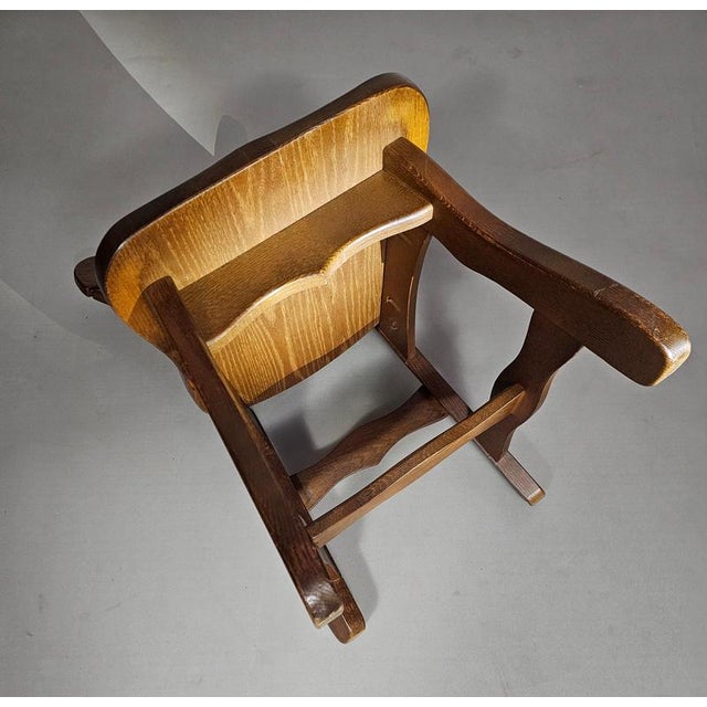 Brutalist Oak Dining Chairs, 1960s, Set of 4 For Sale - Image 4 of 18