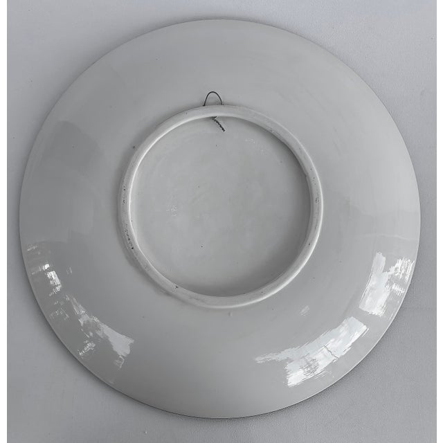 Ceramic Vintage Curras Brothers Hand-Painted Pottery Charger, Signed, 5 Faces Available For Sale - Image 7 of 7