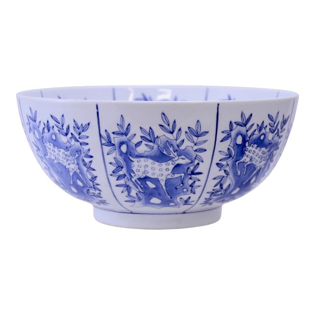 Blue and White Chinoiserie Maitland-Smith 10" Bowl For Sale