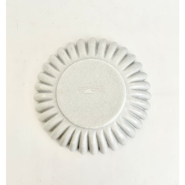 Stone Fluted White Marble Bowl 12" X 3.5" For Sale - Image 7 of 7