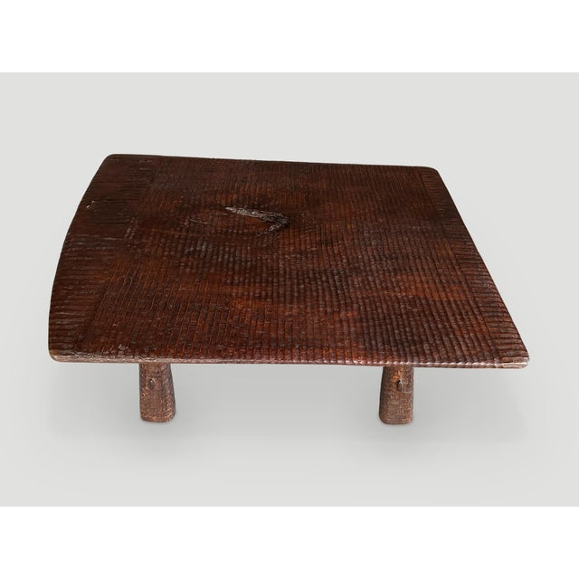 Andrianna Shamaris Impressive Teak Wood minimalist Hand Carved Coffee Table For Sale - Image 4 of 18