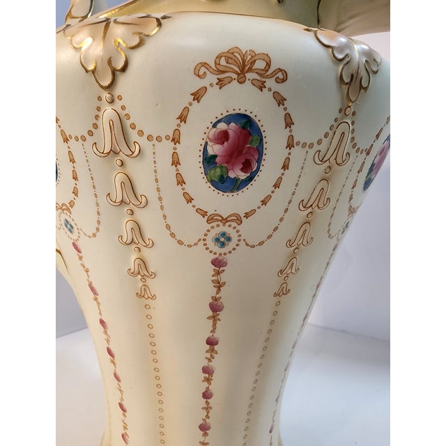 F. Winkle & Co. Hand Painted Antique Bowl and Pitcher For Sale - Image 4 of 9